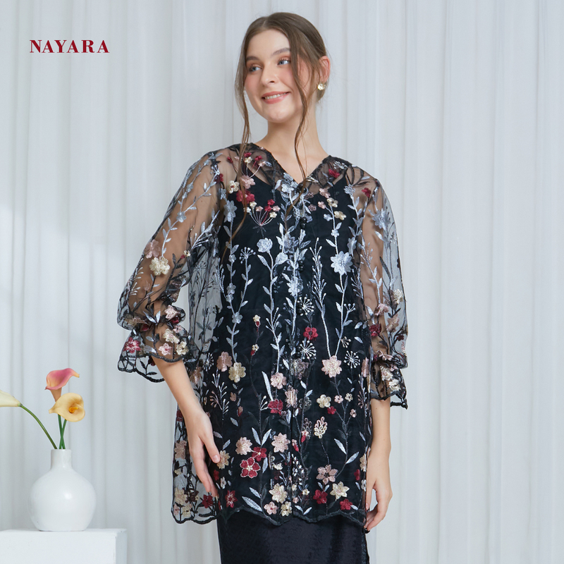 Nayara Atasan Kebaya Modern Ilyana Embroidered Tulle